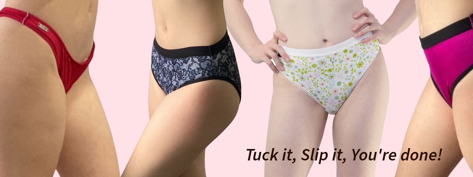 3 Pack) Tucking Underwear Cotton Gaff, for MTF transgender