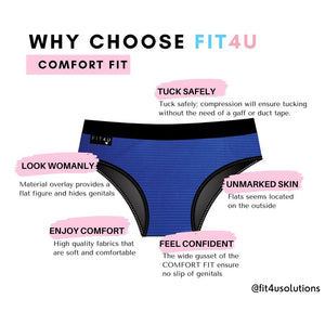 comfort fit-black -transgender mtf underwear